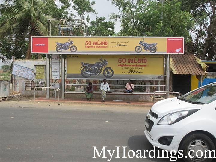 Hoardings rates in Chennai, Bus Shelters atSunnambu kalvai in Chennai, Flex Banner TN